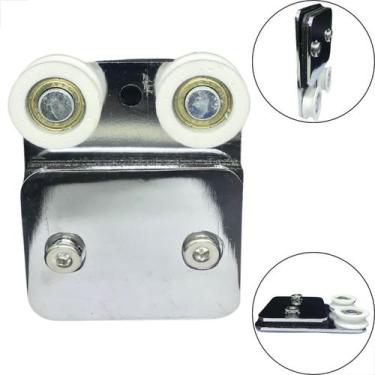 Imagem de Carrinho Roldana 1126 Dupla stanley Porta De Vidro - Cromado - Mettall