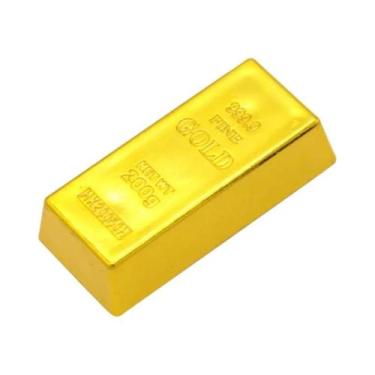 Imagem de Peso De Papelaria Em Formato De Barra De Ouro, Imitação De Ouro Brilha