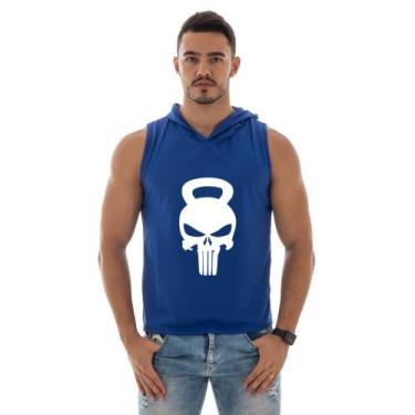 Imagem de Camiseta Regata Masculina Capuz Estilo Machão Estampada Caveira - DuMi
