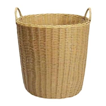 Imagem de DimyFew Cesto de roupa suja, cesto de vime sintético, organizador de brinquedos, de tecido para lavanderia, brinquedos e travesseiros, Xl