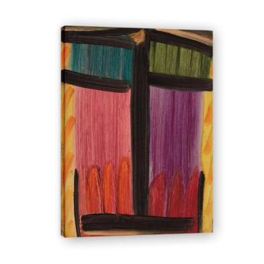Imagem de NHLDZYH Pôster de arte expressionista. (Grande meditação outono) por Alexej von Jawlensky. Pinturas a óleo famosas. Decoração de parede de sala de estar ou escritório. Moldura interna 50 x 70 cm