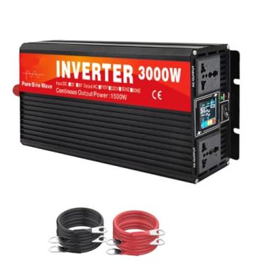 Imagem de 60v to110v 60hz,1500Wmobile Power Converter, Home Portátil Inversor de onda senoidal pura DC 12V 24V 48V 60V 72V para AC 110V 220V Solar Inverter Peak Power 3000W para carro, campistas
