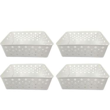 Imagem de Kit 4 Cesto Multiuso Organizador Premium Branco123Organizei - 123 Orga