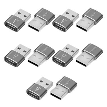 Imagem de Adaptador USB C fêmea para USB macho (pacote com 10), conector conversor de cabo carregador tipo C para iPhone 15, iPhone 15 ProMax, Samsung S23 Ultra, MacBook Pro, MacBook Air/Mini