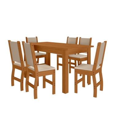 Imagem de Mesa de Jantar Bellagio 6 Lugares com Cadeira Clara Poliman Móveis