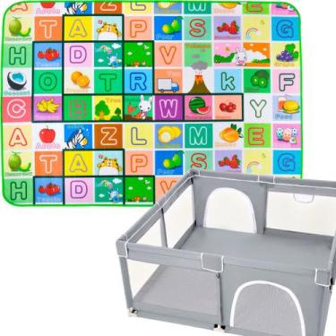 Imagem de Kit Cercadinho Bebe com Tapete Térmico - JOCENTER IMPORTS