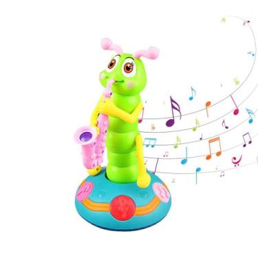Imagem de Lagarta Cantante Tocando Saxofone Brinquedo Interativo Luzes - Robomix