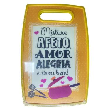 Imagem de Tábua Corte Carne Legumes Plástico Reforçado Resistente 30Cm