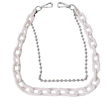 Imagem de tenghong2021 Corrente de brim hip hop de resina neon grosso corrente de corpo punk gótico para mulheres homens corrente de elos acrílicos para mulheres chaveiros grossos cinto cintura acessórios de corpo para meninas, resina, Sem pedras preciosas