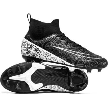 Imagem de Tênis de futebol masculinos de futebol com pontas longas, couro e borr