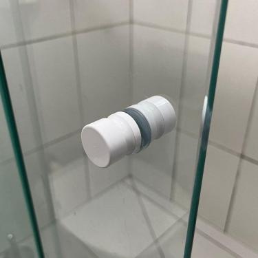 Imagem de Puxador Porta Vidro Box Banheiro Branco Redondo Discreto