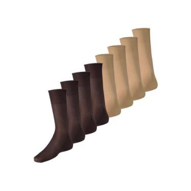 Imagem de Kit com 8 Pares de Meias Social Meianyl 6002-001 Colorido - LUPO, Bege