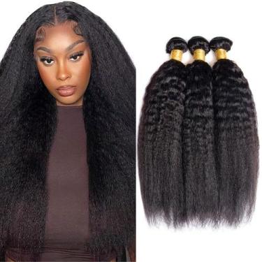 Imagem de Pacotes de cabelo WuvusNM Yaki Kinky Straight 1B Brazilian Remy