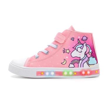 Imagem de Tênis infantis EUXTERPA Light Up Pink Unicorn High Top 11