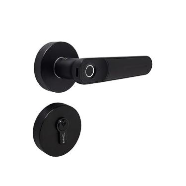 Imagem de Fechadura Digital Com Biometria SL135 De Embutir Preta Papaiz