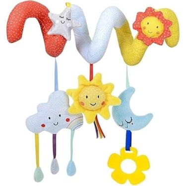 Imagem de Móbile Musical Infantil com Nuvens, Sol e Estrelas, Decoração para Berço, Colorido