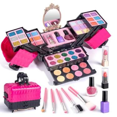 Imagem de 52 Peças Kit De Maquiagem Infantil Lavável Para Meninas 3 A 12 Anos