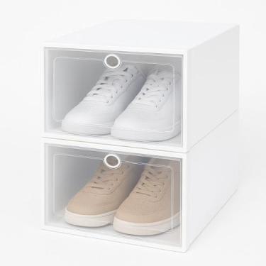 Imagem de Kit 2 Caixa Organizadora Guardar Sapato Tênis Sapateira Empilhável - T