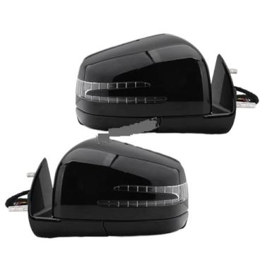 Imagem de Conjunto de espelho retrovisor lateral com luzes compatíveis com Mercedes-Benz X164 W164 GL320 ML320 2005 2006 2007 2008 2009 2010 2011(1pair black)