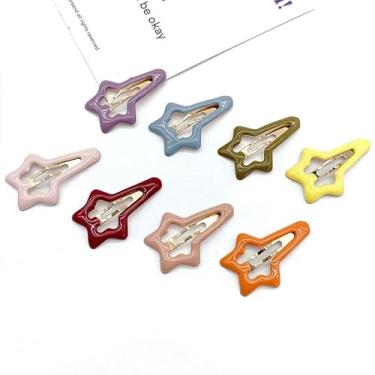 Imagem de 8 presilhas de cabelo simples na parte frontal, grampos de cabelo franja - pentagramas de cauda