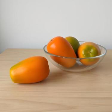 Imagem de 4 Frutas Artificiais Mamão Com Acabamento Realista Ideais Para Enfeite