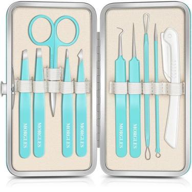 Imagem de Conjunto de pinças para sobrancelhas e ferramentas para remover cravos