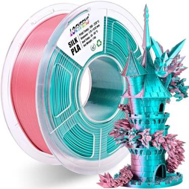 Imagem de Filamento para impressora 3D LOCYFENS PLA 1,75 mm rosa seda/azul celes