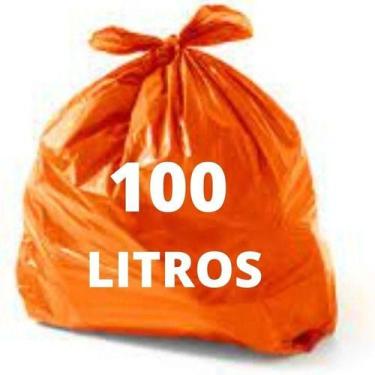 Imagem de Sacos P/ Lixo Reciclável 100l Melhor Custo Beneficio 50 Un. Cor Laranj