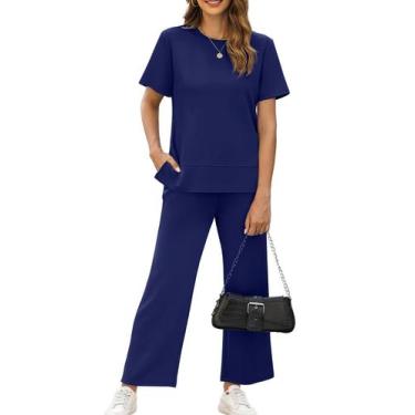 Imagem de Track Suit XIEERDUO para mulheres, 2 peças, roupa azul marinho, tamanh