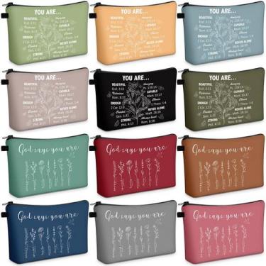 Imagem de Bolsas de maquiagem Chunful Inspirational Christian Gifts, 12 unidades
