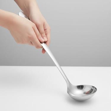 Imagem de Concha de Inox Funda para Servir Molhos Caldos com Suporte 30cm