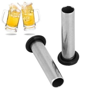 Imagem de WQAPVHBG 2 peças de tubo de imersão de aço inoxidável, conjunto de tubos de imersão de barril de cerveja de 2,8 x 0,8 cm com anéis O, substituição de tubo flutuante de barril de imersão para