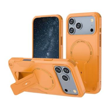 Imagem de Diffy Capa Defender Pro para iPhone | Case Militar Anti Impacto Magnética, Suporte Ajustável e Proteção Dupla (Laranja, iPhone 17 Pro Max)
