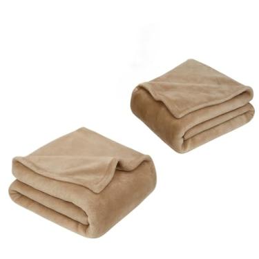 Imagem de Manta Casal, Coberta Manta Cobertor Casal Microfibra Lisa Antialérgica Coberta Macia Quentinha, 1,80x2,00m(BEGE,1 COBERTA)