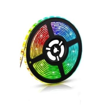 Imagem de Fita LED Rolo 5m 300 LEDs RGB com Silicone IP65 – Iluminação Bivolt e Prova D'água Branco Frio e Quente com Adesivo Dupla Face (5 Metros Sem Fonte)