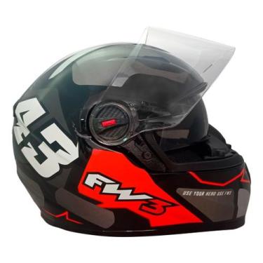 Imagem de Capacete fw3 gtx 43 grafite 56 - Fw3 Capacetes