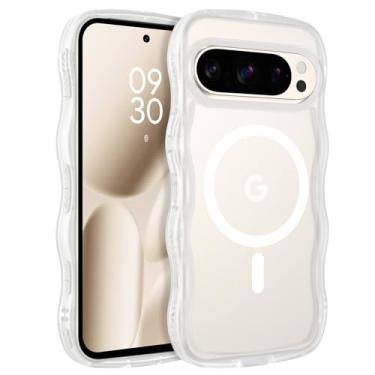 Imagem de BENTOBEN Capa para Google Pixel 10 Pro XL, ondulada, antiderrapante, à prova de choque, branco transparente