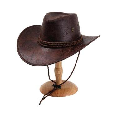 Imagem de Chapéus Vintage De Cowboy Ocidental Em material sintético Com Aba Larg