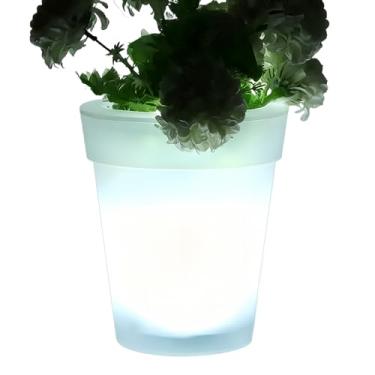 Imagem de Vaso Para Flores Com LED,Iluminação de Jardim Impermeável para Vaso Decorativo | Para Plantas Com LED E Energia Solar | Para Exterior Casa Jardim Pátio Relvado Caminho Aniversário Festa De Casa