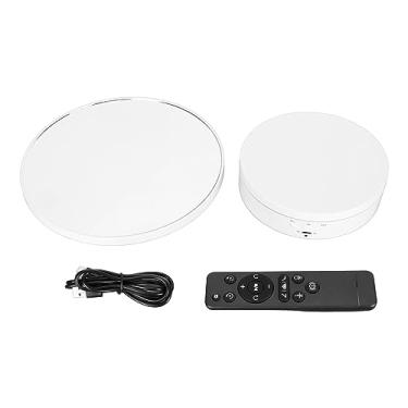 Imagem de Ejoyous Expositor Giratório, Mesa Giratória Elétrica Automática 2 Em 1 de 360 ​​graus Com Controle Remoto para Produtos Fotográficos Mostra Relógio de Joias Modelo 3D (Branca)