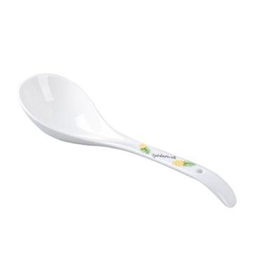Imagem de Concha de sopa 4 pacote colher de abacaxi criativo casa pequena sopa arroz para mingau macarrão utensílios mesa cerâmica, branco(Grande)
