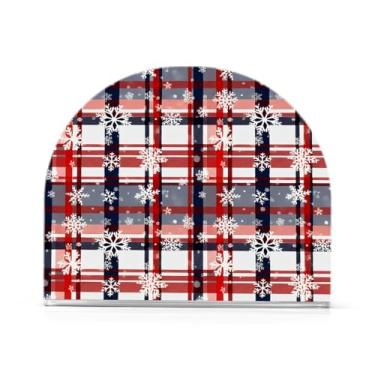 Imagem de Wassud Porta-guardanapos acrílico vintage com flocos de neve, dispensador de guardanapos de papel moderno em forma de U para mesa, cozinha, sala de jantar, bancada 1 peça (comporta 50-60 guardanapos)