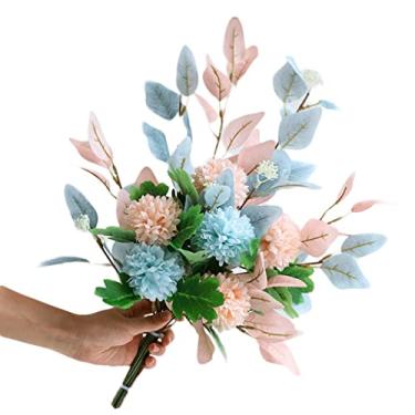 Imagem de LMJYU Ornamento floral artificial, arranjos de flores de seda, flores artificiais para decoração de casa, arranjos de interiores e casamentos