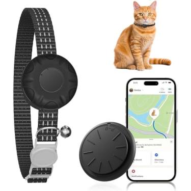 Imagem de Cat Tracker, funciona com qualquer coleira, rastreador GPS compatível com Apple Find My App (apenas iOS), sem taxa mensal, rastreador preto