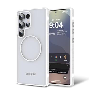 Imagem de BPOASE Capa de telefone magnética para Samsung Galaxy S25 Ultra, [compatível com Magsafe] [proteção total da câmera] Capa de telefone ultrafina antiarranhões à prova de choque - transparente