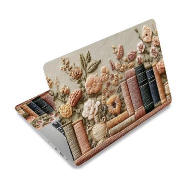 Imagem de PLIGREAT Adesivo para laptop com padrão bordado 3D, 30.5 cm 33.0 cm 33.8 cm 35.6 cm 38.1 cm 38.1 cm capa de decalque universal PVC skin adesivos arte decalque protetor removível para notebook, flores