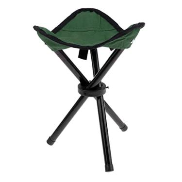 Imagem de D DOLITY Banqueta dobrável pequena leve portátil 3 pernas assento de tripé para cadeira ao ar livre tripé dobrável cadeira de acampamento - verde, 21 x 30 cm