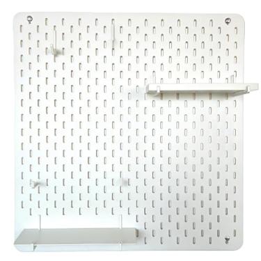 Imagem de Pegboard Setup Gamer Premium Organizador Estampado, Branco ou preto 59x59cm HOME OFFICE TOP DEMAIS pegboard (BRANCO)