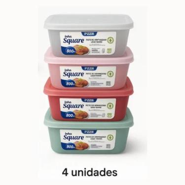 Imagem de Pote Plástico 1600 ml Translúcido, BPA Free, com Tampa - Azzu, 4 Unida
