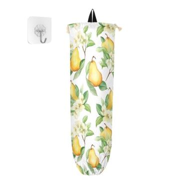 Imagem de Suporte de saco de armazenamento de frutas de pêra, suporte de saco de plástico, organizador de sacos para armazenamento de sacolas plásticas de cozinha